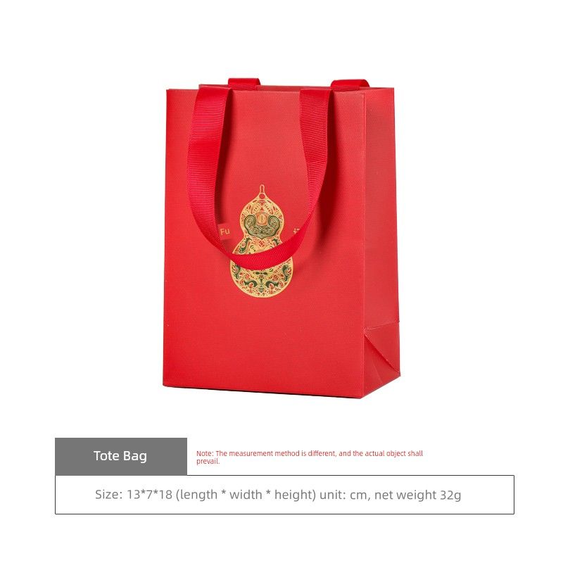 

Chinese Style Gold Ring Necklace Gift Box Festive Jewelry Box Red Carrying Strap Pendant Box Crafts Bracelet Box Red Gourd Long Tote Bag