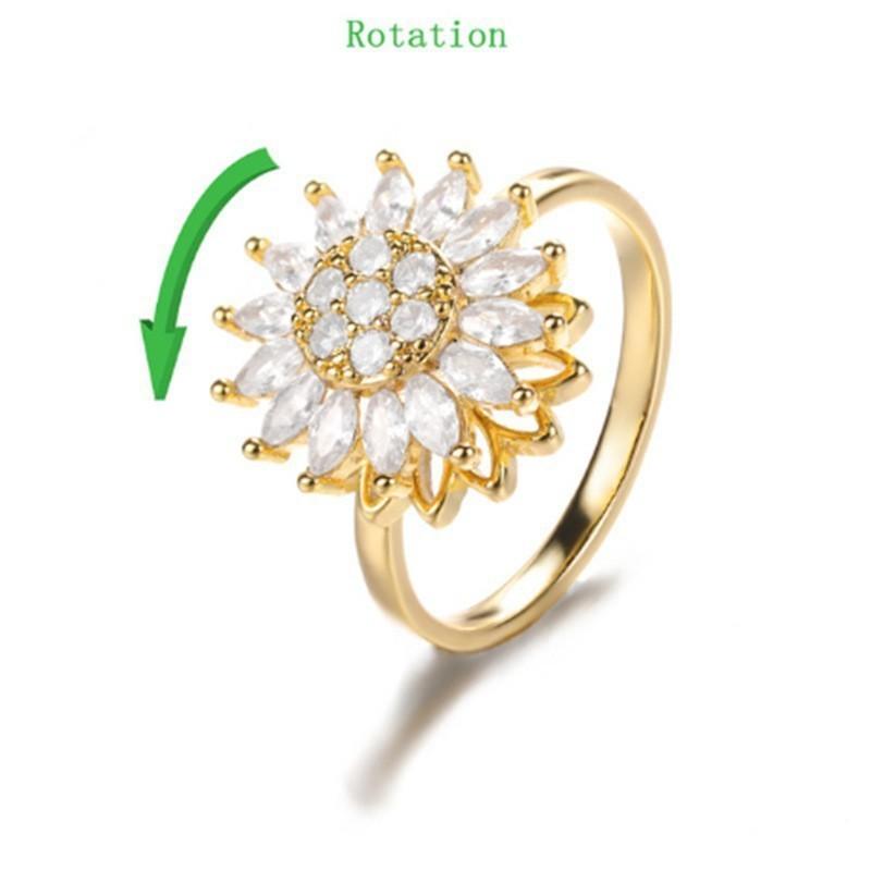 Fidget Spinner Ring for Women, Minimalist Fashion Rotatable Ring, INS Trend Light Luxury Cool Style Jewelry