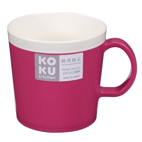 KOKUBO KOKU Mug, Magenta Pink, Made In Japan, Dishwasher and Microwave Safe, Heat Resistant, Lightweight, Perfect for Kids, Coffee, Hot Water, Stylish