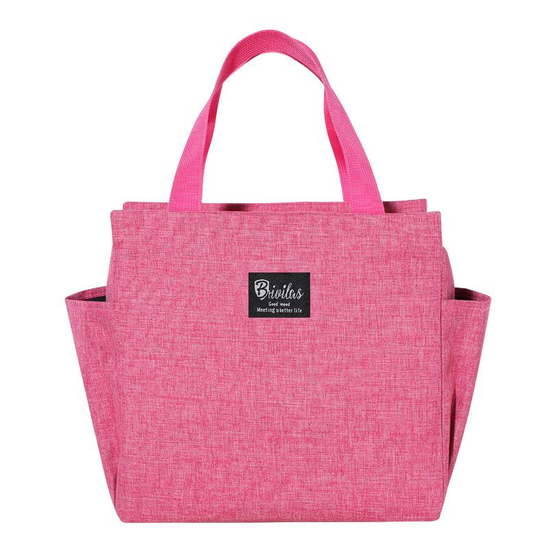 Popular Dual-Pocket Insulated Lunch Bag with Aluminum Foil: Handheld Bento and Picnic Bag with Ice Pack.