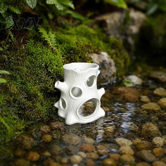 Fish Tank Decoration 3D Printed Aquarium Ornament, Tree Stump for Grass Tanks Native Landscape Ornament And Aquariums, Porous Hiding Place Shrimp,