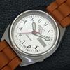 JAPAN VINTAGE SEIKO 5 AUTOMATIC 7009A MENS ARABIC SILVER DIAL WATCH a702446-5 R124-a702446