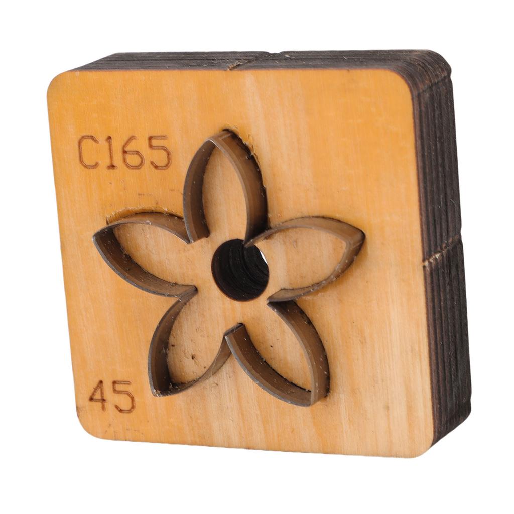 Wykrojnik do skóry w kształcie kwiatu   Drewniana podstawa Stal węglowa Forma do wycinania skóry w kształcie kwiatu do rzemiosła