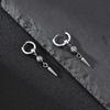 Vintage Fashion Punk Gothic Cone Pendant Earrings for Men, Stainless Steel Silver Color Drop Earrings, Retro Hip-hop Jewelry