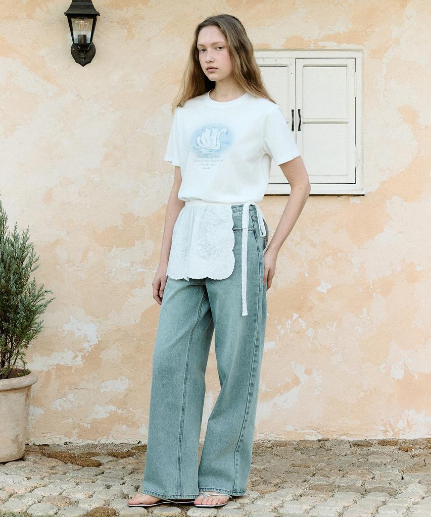 ROLAROLA Wide Denim Pants Light Indigo