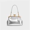 Borsa a Clip Moda Retro Lusso Leggero Grande Capacità Telaio Metallico Borsa a Spalla Borsa da Donna Borsa da Donna