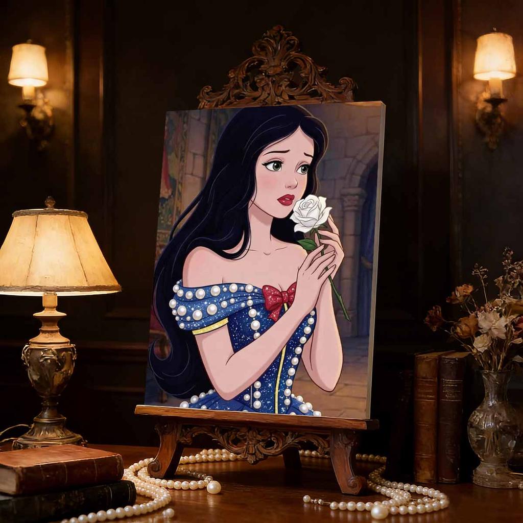 Disney Snow White Pearl Canvas Wall Decor Set 5D Pearl Jigsaw Puzzle Embroidered Home Decoration Handmade Gift