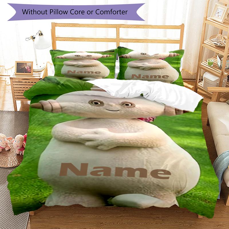 3pcs Custom Name In the Night Garden Bedding Set Duvet Cover Closure Includes 1 Duvet Cover & 2 Pillowcases, Soft and Comfortable for All Seasons.