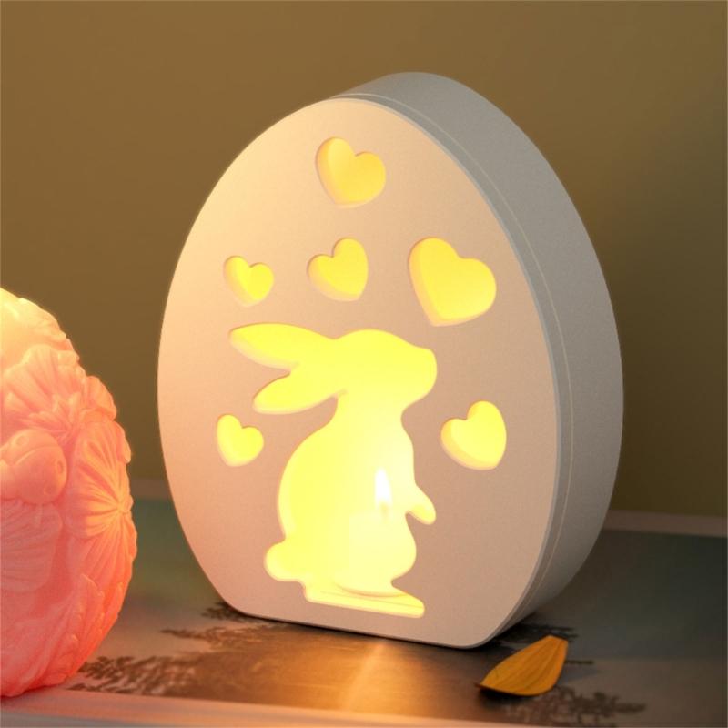 Hollowed Bunnies Silicone Candle Holder Molds for Making Tealight Holder Candle Stand Home Decoration Epoxy Resin Molds