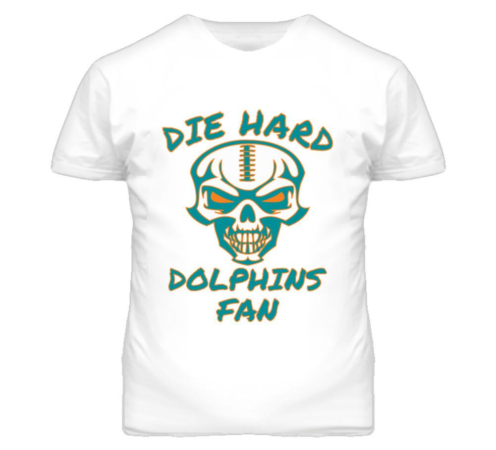 Die Hard Dolphins Fan Football T Shirt Mens Womens Tees Top - Miami Dolphins Team Colors XL