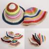 Vintage Rainbow Striped Summer Fisherman Hat Sunshade Bucket Hat for Anniversary