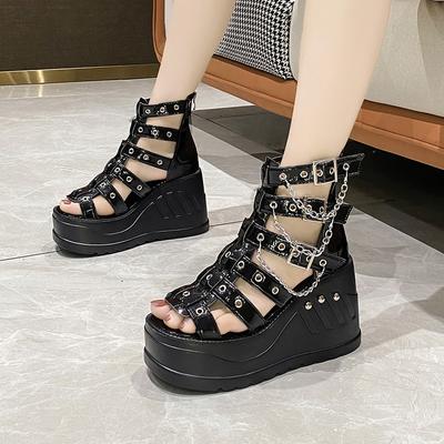 Thick -Soled Summer New Women 'S Casual Shoes High Heel Pumps Non -Slip Fashionable Breathable Outsole Shoe Round Toe Platform