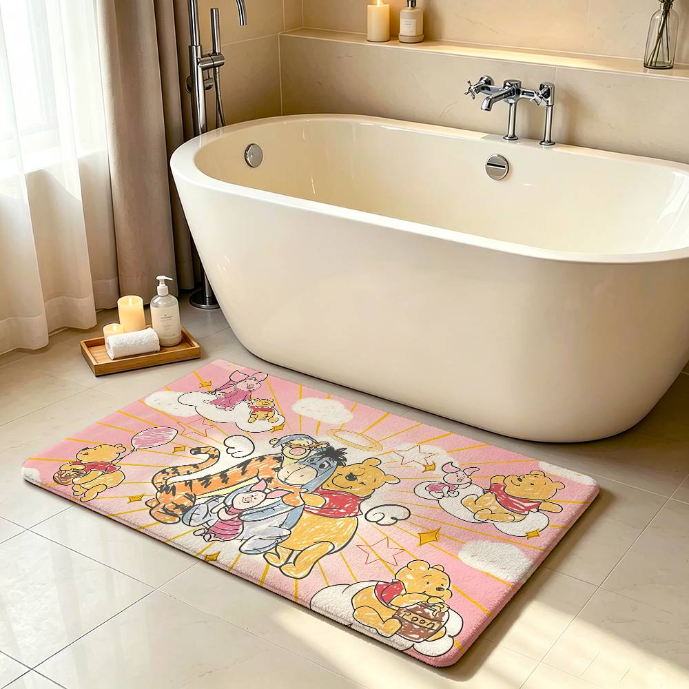 Classic Cartoon-W-wInnie The Pooh-S Kawaii Carpet Bathroom Anti-slip Mat Door Mat Home Decoration Mat Entrance Scratch-resistant