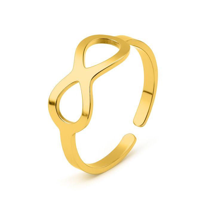 Anneau - LUXENTER - Ziko - Plaqué or 18k - Taille réglable - Largeur 7 mm
