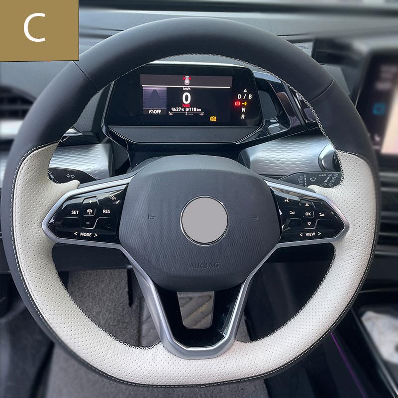Coprivolante Personalizzato Per Volkswagen ID3 ID4 Crozz ID6X ID4X Touareg Cucito a Mano 3 Design Ausiliari Pelle Scamosciata