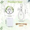 20Sets Crosses Keychain Favors With Thank You Label Organza Packaging Bulk Gift Set with Rope For Baby Showers Parties