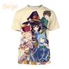 Letní Klasické Anime Pánské Ležérní Tričko Nové KonoSuba 3D Tištěné Osobnostní Street Harajuku Cool Krátký Rukáv Top
