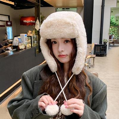 The New Winter Thickened Plush Hat Ear Protection Windproof Thunderbolt Hat Outdoor Skiing Cold Warm Pullover Hat