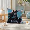 Demon Slayer Mist Breathing Art Anime Plush Pillow Cover Soft Short Plush Cushion Cover For Sofa Bedroom Home Decor Gift