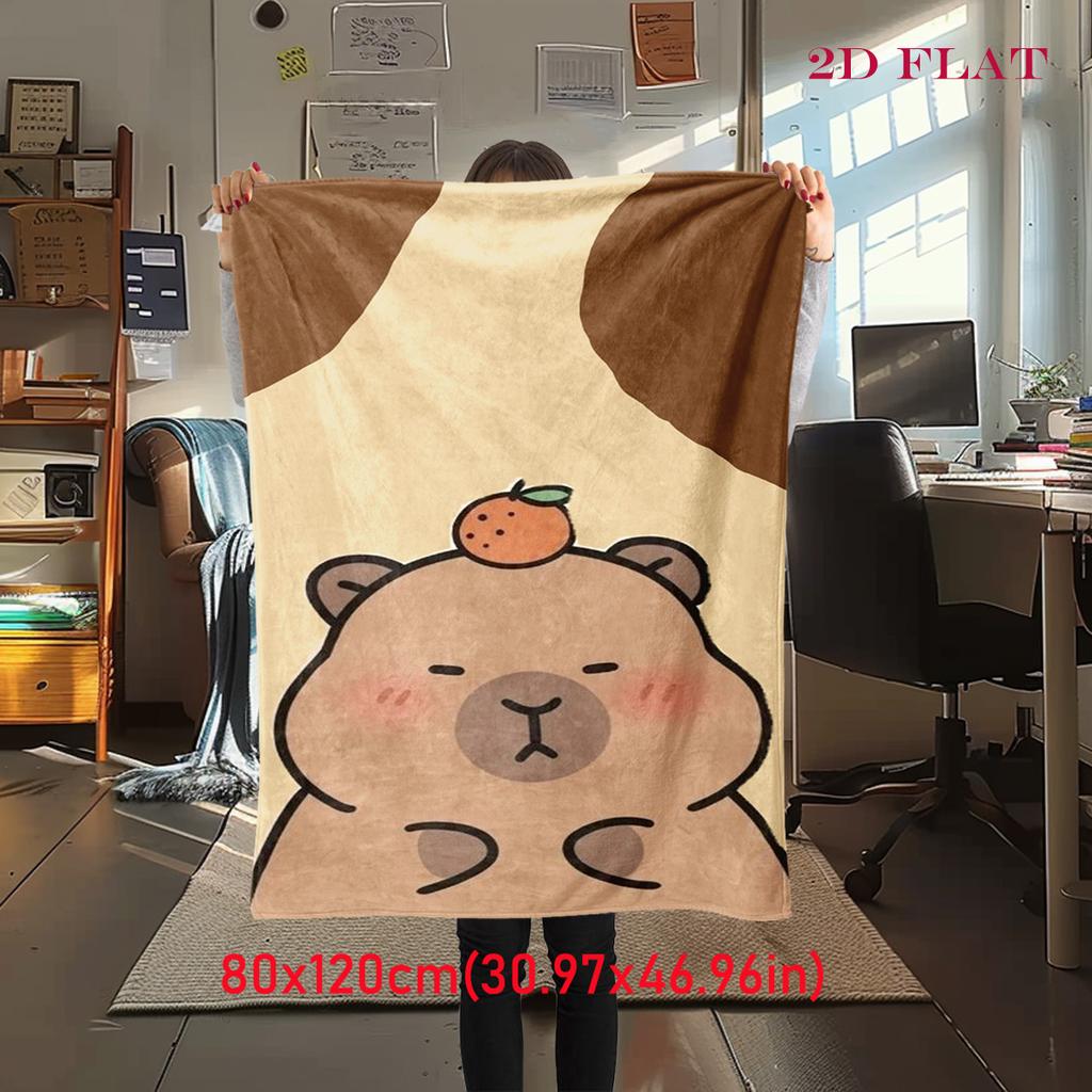 Adorable Capybara Patterns blanket Soft and comfortable Camping trip Office rest blanket Air conditioning blanket Machine washable