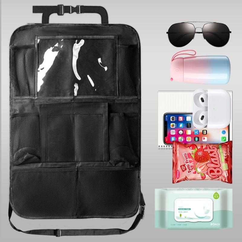 Auto Seat Back Storage Bag Protector Child Anti-Kick Clean Pad for Kids Toddlers