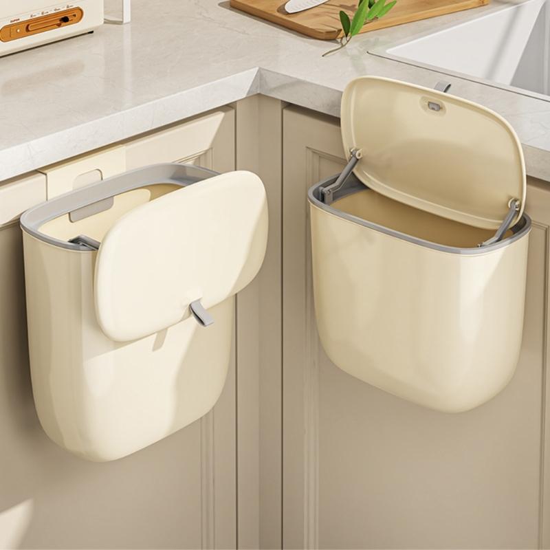 Plastic Trash Can, AntiOdor Hangings Trash Bin Perfect for Bathroom Cabinet Door Suitable Housewives Cooking Enthusiasts