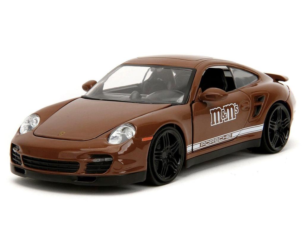 JADA TOYS M Hnědá Figurka Porsche 911 Turbo Hollywood Ride M Hnědé Mini Auto 1/24 & M's & & M's [Položka]