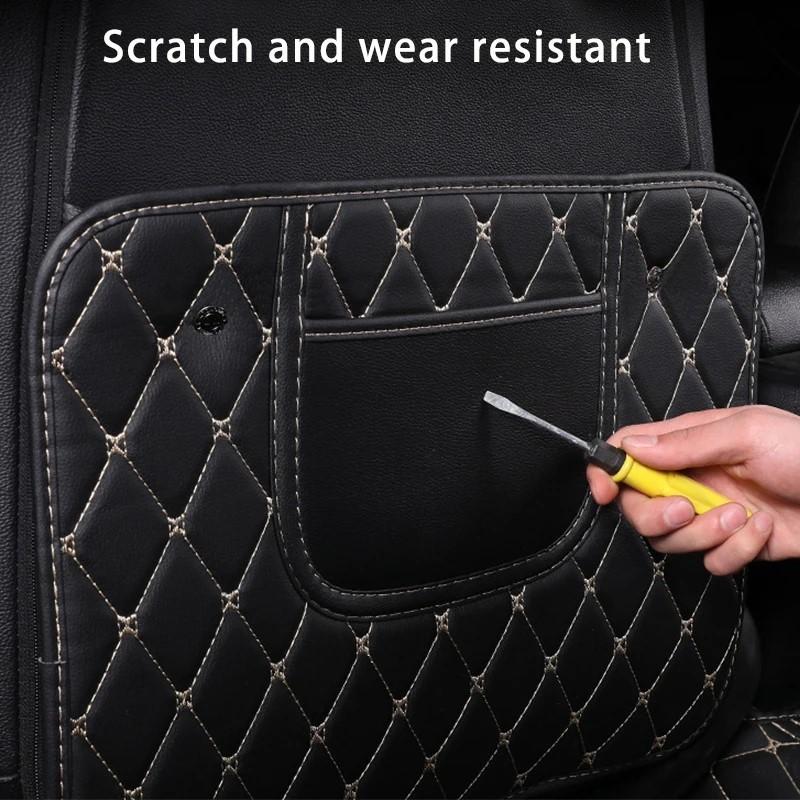 Universal PU Leather Car Anti-Kick Mats Auto Seat Back Protector Cover For Seat Back Organizer Anti-Dirty Pad Car Accessories