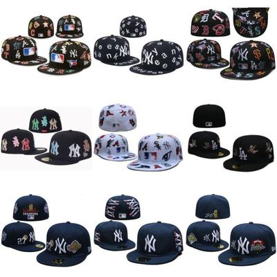 Premium Embroidered Denim Baseball Cap Unisex Flat Brim Hat NY LA Style Retro Hip Hop Adjustable-Free