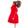 Red Winter Wear Warm Coat For Barbie Doll Outfits Fur Doll Clothing Doll Dress Clothes For Barbie 1/6 BJD Doll Accessories Toy