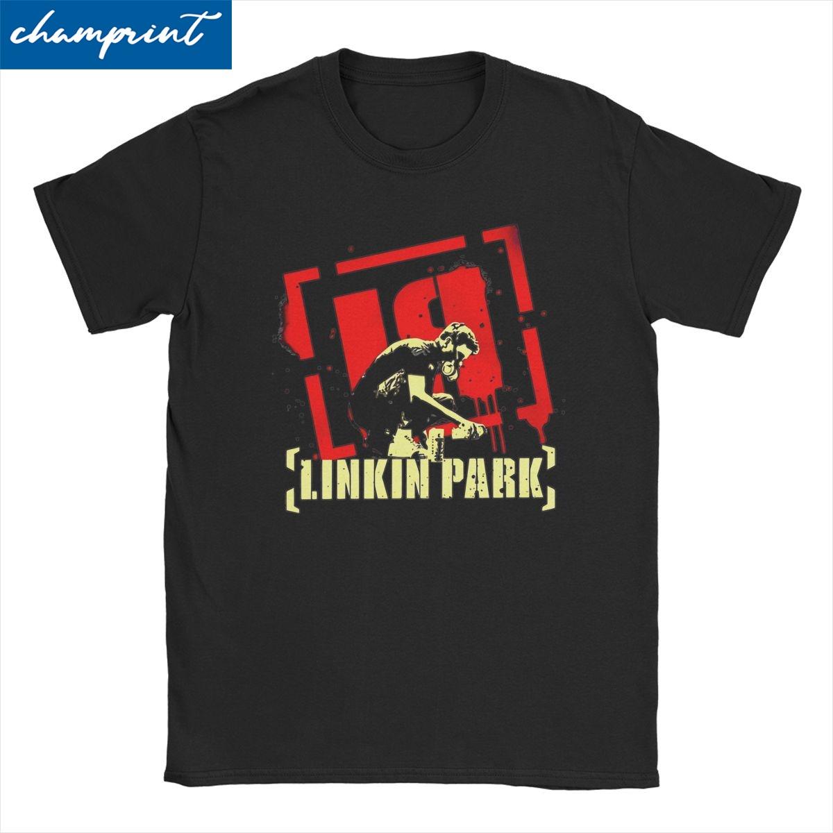 

Men Women s T-Shirt Linkinparks Music Band Awesome Cotton Tees Short Sleeve Rock T Shirt Round Neck Tops Printed - Men s Summ... 5XL різнокольоровий