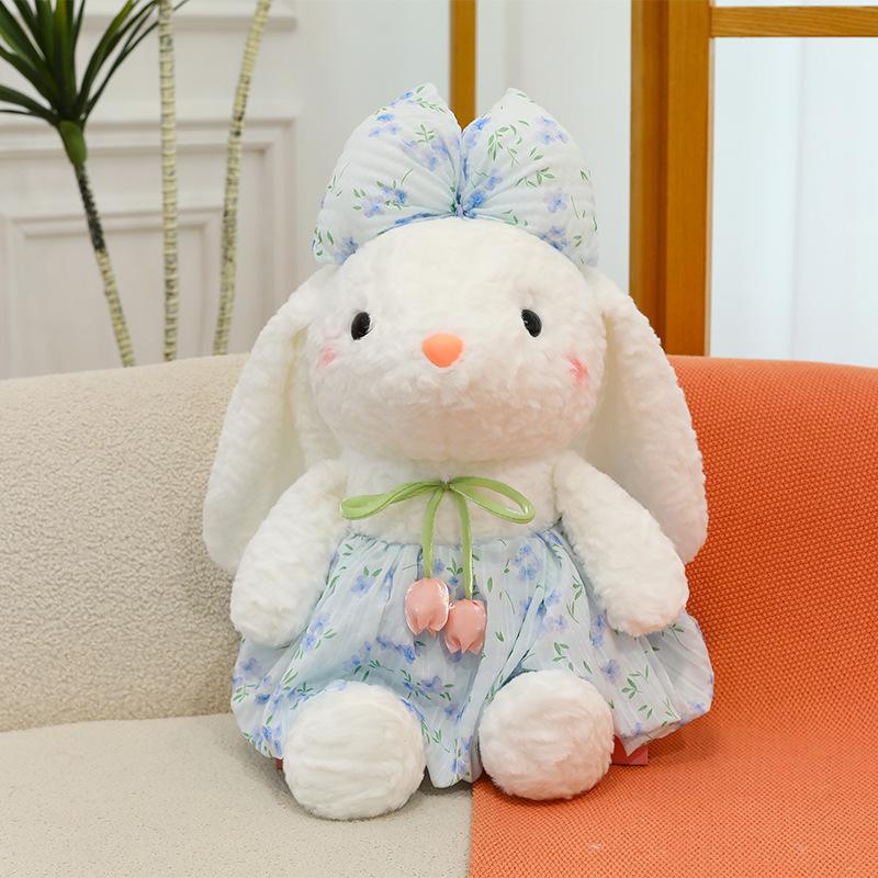 

Цветочная марлевая юбка кукла-кролик успокаивает сон подушка для объятий подарок на день рождения девочке исцеляющая плюшевая игрушка 30cm синий