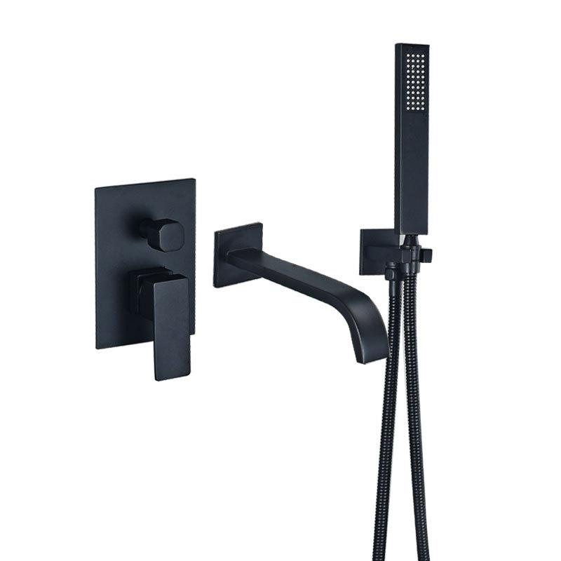 Badewannenarmatur Gebürstetes Gold Badezimmer Badewannenmischer Warm- und Kalt- Bad- Duscharmaturen Wandmontiertes Badewannen- Duscharmaturenset