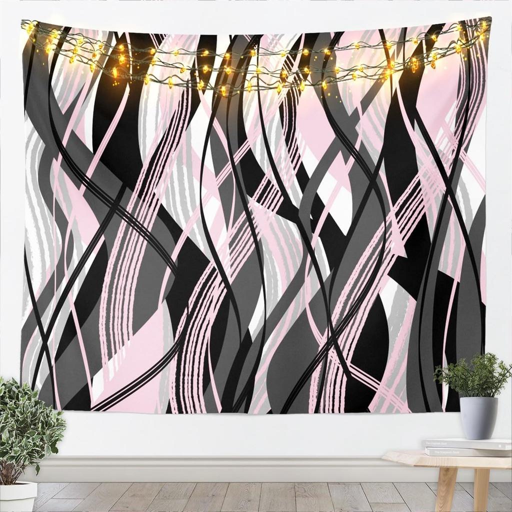Black White Tapestry for Kids Boys Girls Modern Art Wall Art Abstract Bohemia Wall Hanging Blanket Bedroom Decor Microfiber