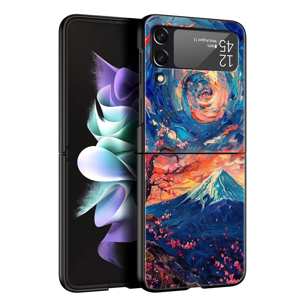 Case for Samsung Galaxy Z Flip 3 4 5 6 Folding Van Gogh Sunflowers The Starry Night For Samsung Z Flip4 Flip5 PC Hard Cover