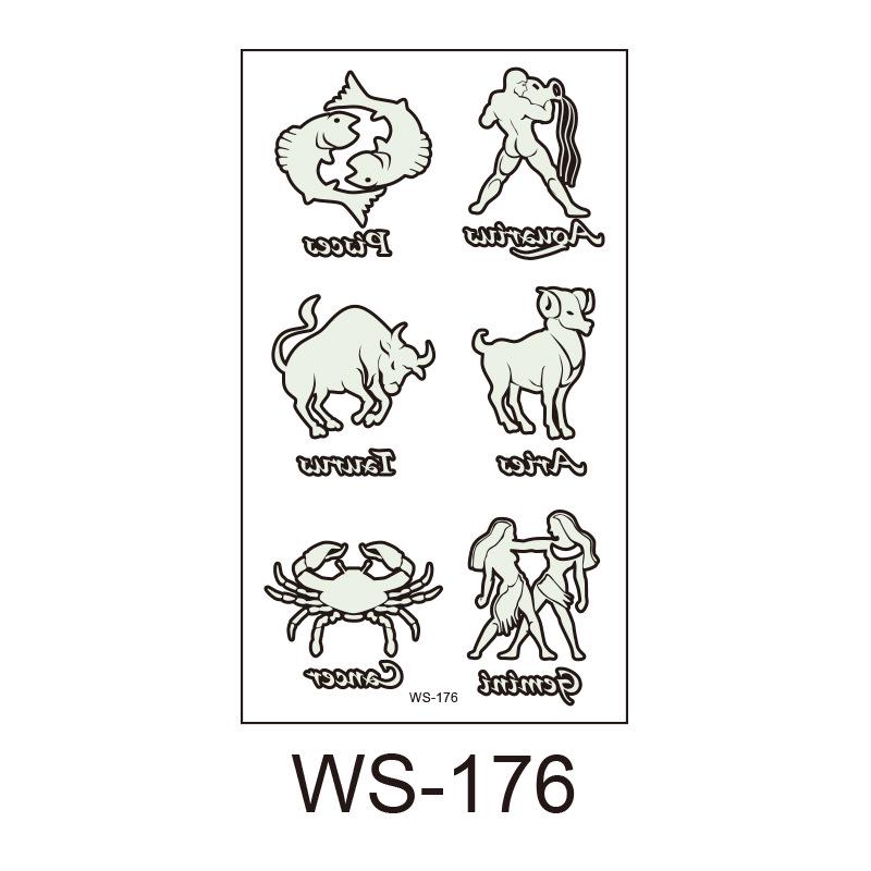 Elektrische Silbe, wasserdichter blauer, im Dunkeln leuchtender Tattoo-Aufkleber, kleiner frischer Regenbogen-Tattoo-Aufkleber, Party-Gesichtsaufkleber