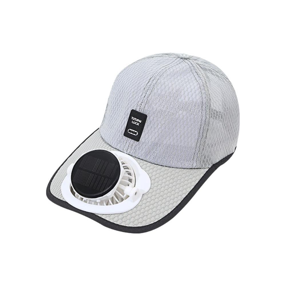 Fashion Breathable Sunhat with Solar Fan USB Charging Full Mesh Cooling Fan Hat Quick Dry Sun Protection Baseball Cap Outdoor