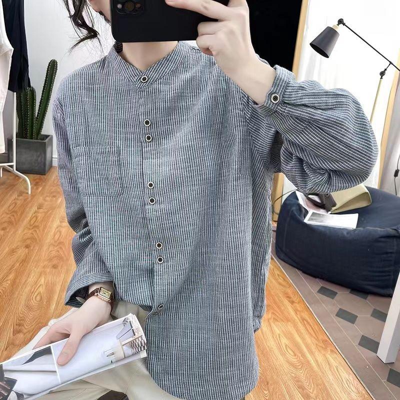 Bavlněná lněná kostkovaná košile pro ženy na jaře Jednoduchý styl dojíždění Zeštíhlující, všestranný základ košile Trend