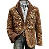 Heren Corduroy Business Casual Pakjas met Kerstprint voor Feestdagen