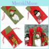 Whimsical Christmas Gift Storage Bags Made Of Soft Fabric With Fun Santa And Reindeer Characters For Holiday Giving
