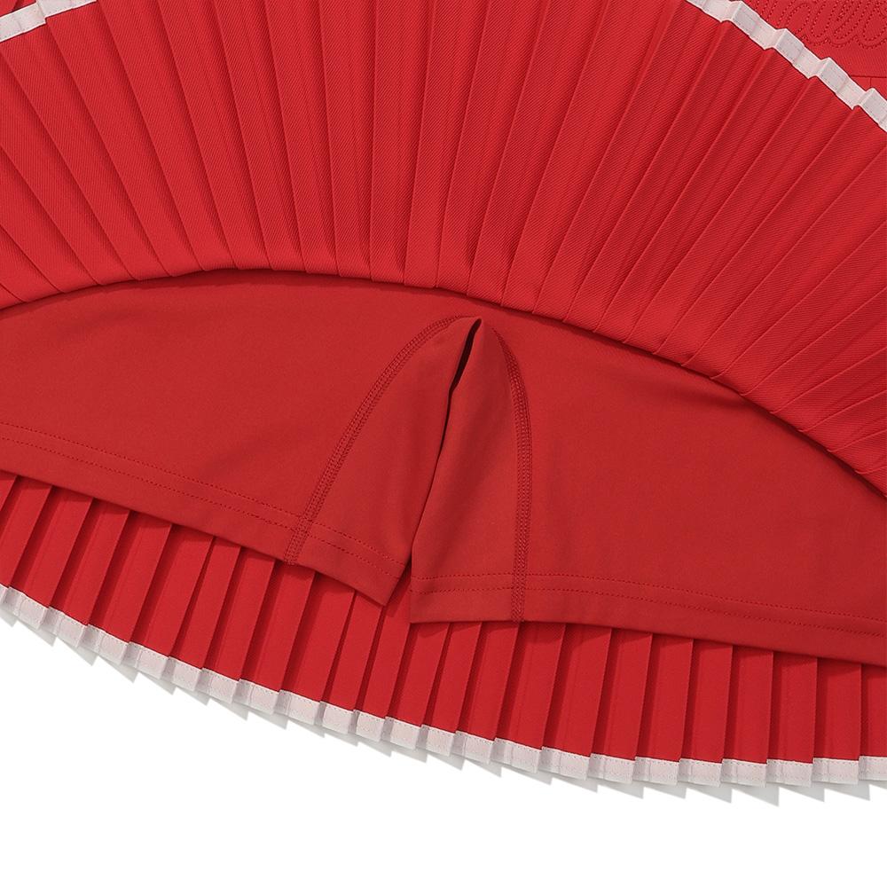 MALBON GOLF Wide Waistband Fine Pleated Skirt Red (Woman)