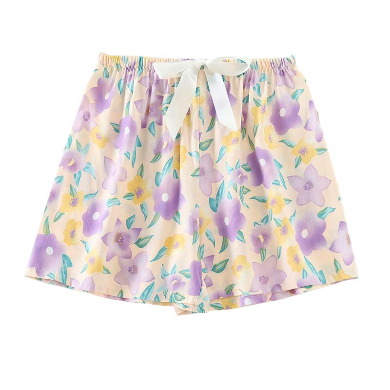 

1PC Sleepwear 2025 Summer Large Size Women & Girls Cute Floral Printed Loose Sleep Clothes Shorts Pajamas