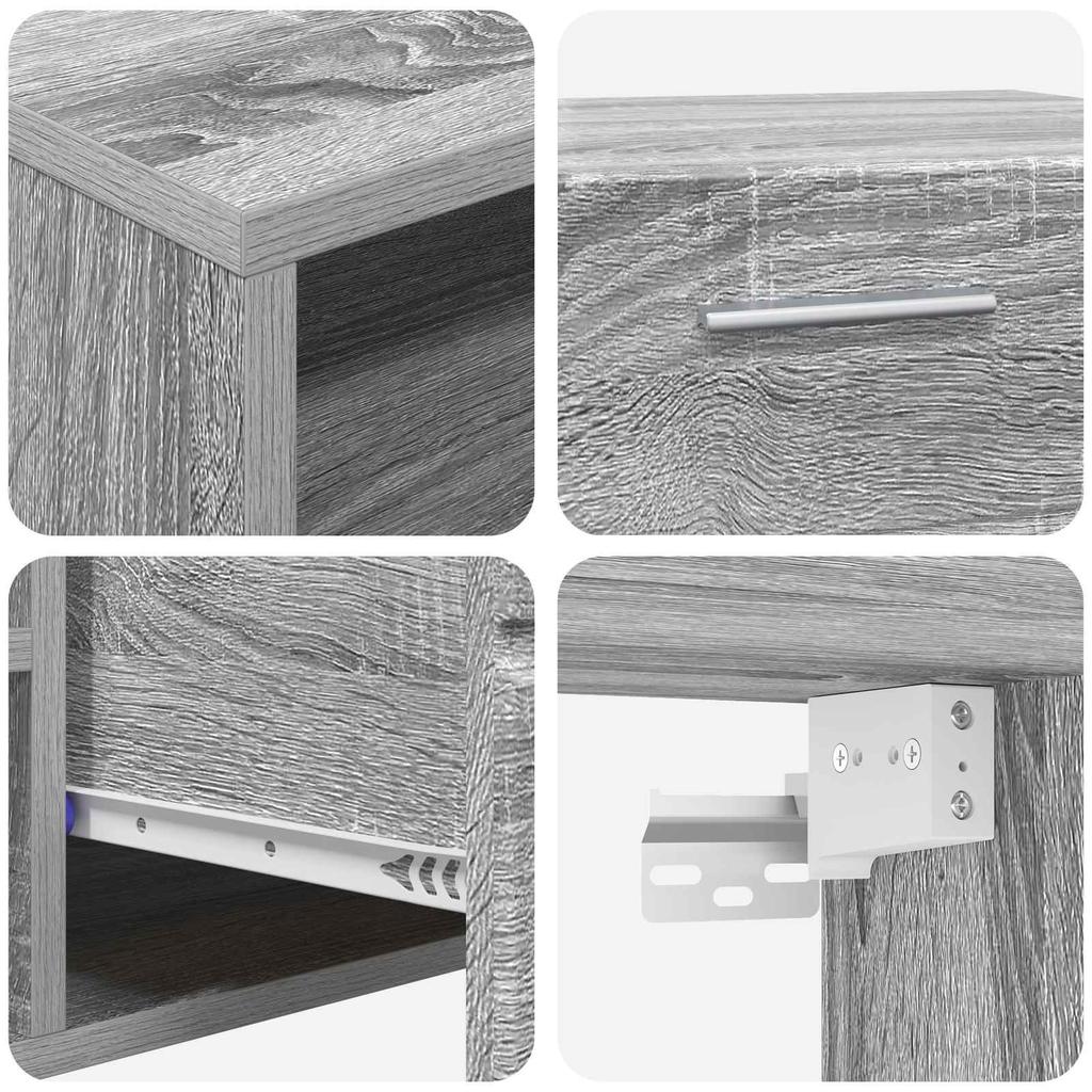 Wooden Cabinet 150 x 39 x 30 cm Grey Sonoma Wood Material