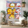 Garfield S Love Triangle Wall Decor Tapestry Art For Pet Memorial Birthdaywedding Party Backdrop Family Gift