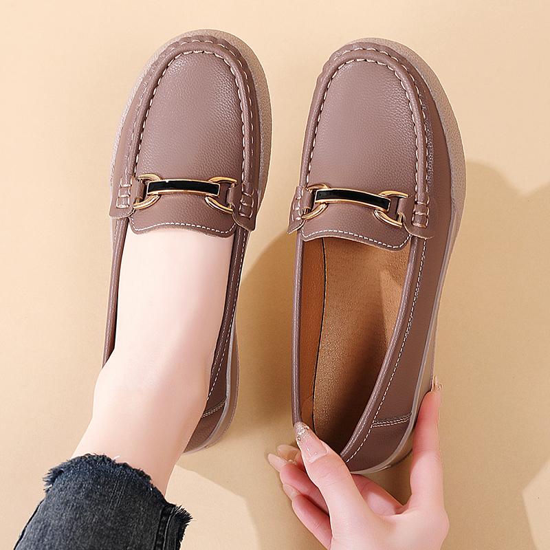 Women Moccasins Leather Shoes Driving Comfort Flats Casual Nurse Soft Minimalist Summer Breathable Shoes for Woman