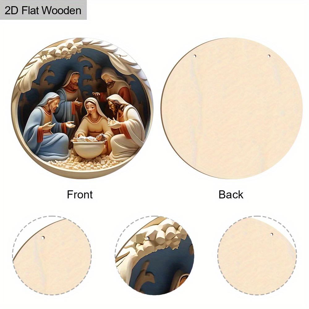 Nativity Scene Wooden Sign - Charming Vertical Christmas Sign with Jesus Theme - Unique Decorative Sign and Plaques - Ideal Front Door Decor