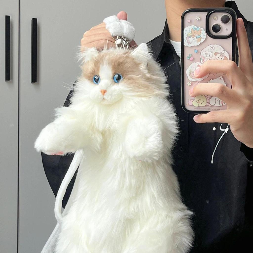 Ragdoll Cat Plush Backpack and Kitten Pillow Toy Gift