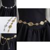 Bohemian Waist Chain Vintage Embossed Metal Pendant For Women Summer Fashion Accessory