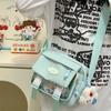 Japanese Contrasting Color Shoulder Bag Cute Small Fresh Pain Bag Girl Student Simple Casual Light Transparent Messenger Bag