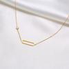 Thin Link Chain Necklace Carabiner Lock Pendant Cubic Zirconia One Stone Choker Necklace Women Valentine's Day Gift